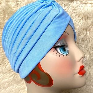 Light Blue Turban-Style Women's Hat
